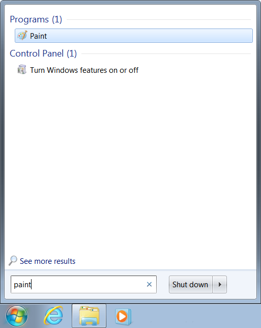type “paint” into the search field